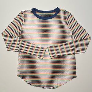 Mudd Horizontal Striped Long Sleeves Shirt Rainbow